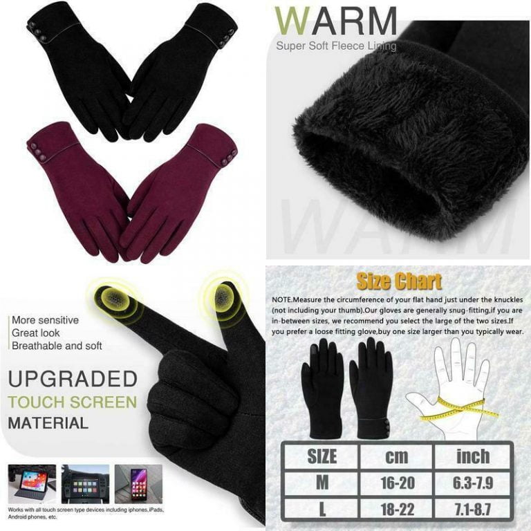 Leather Touchscreen Gloves Ladies