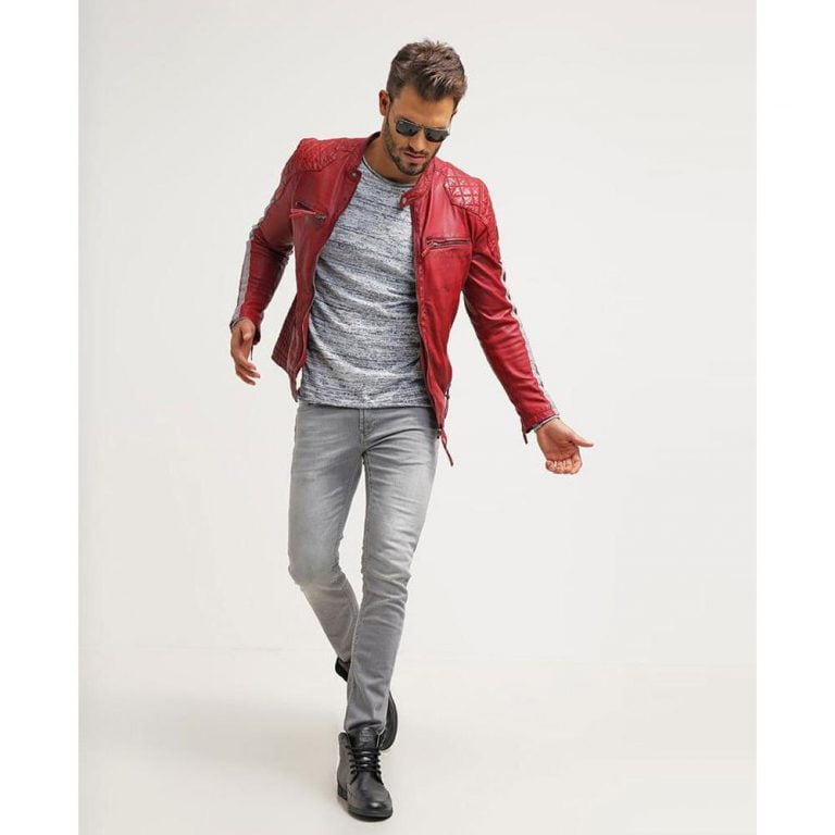 Red Quilted Jacket Mens
