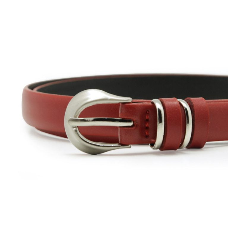Red Leather Belt Womens
