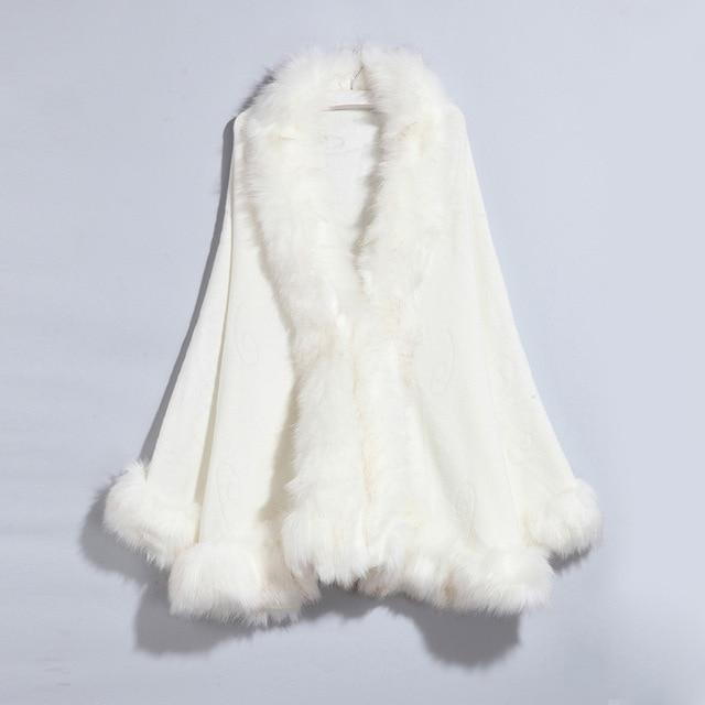 Tweed Faux Fur Collar Coat